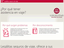 Tablet Screenshot of legalitassegurosdeviaje.com